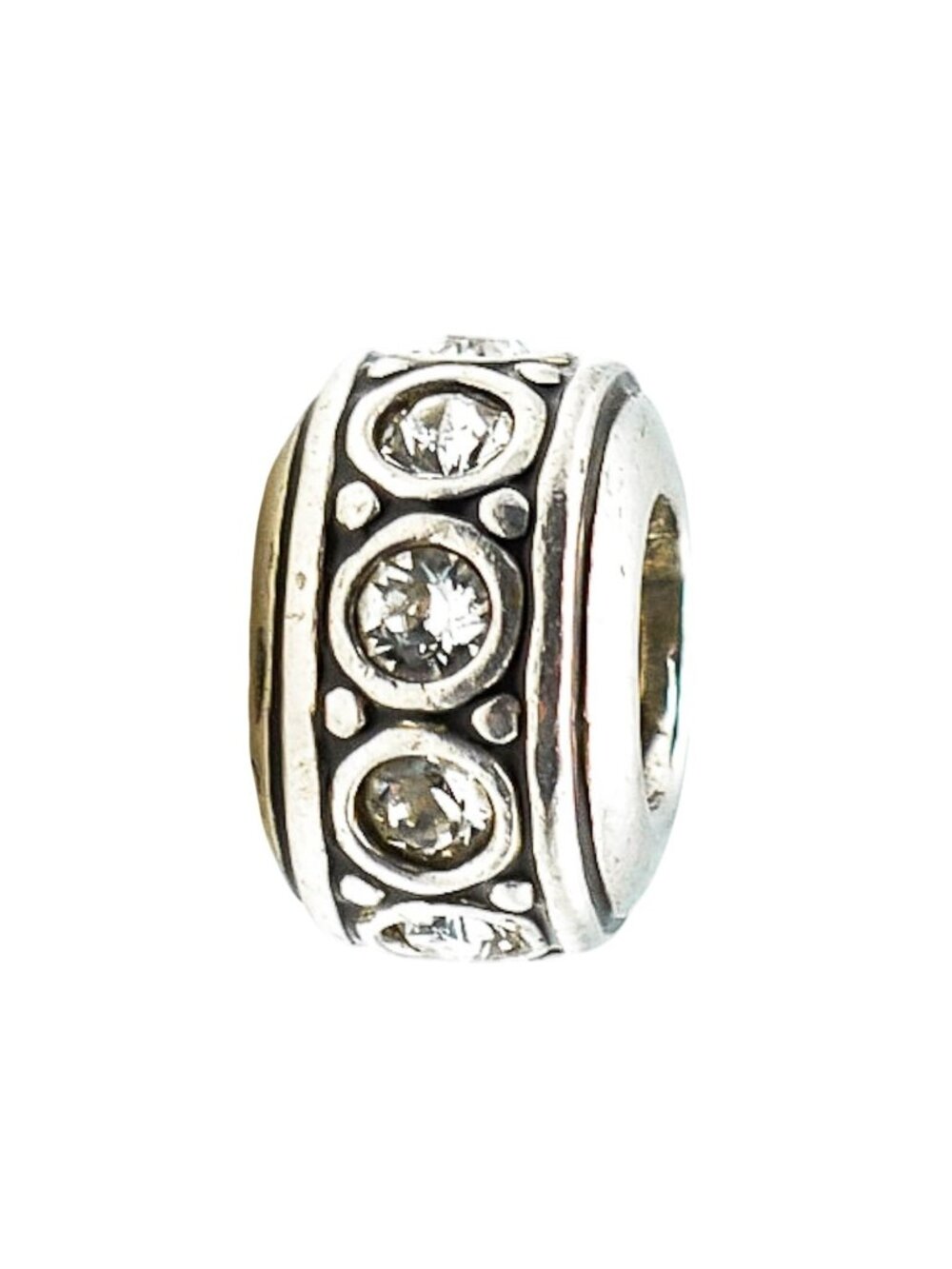 Chamilia April Birthstone Wheel Sterling Silver Cubic Zirconia Charm Bead